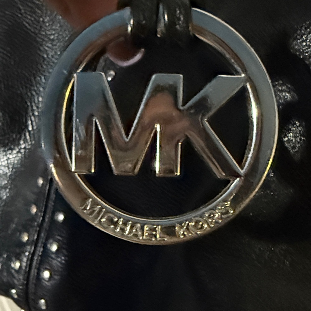 Michael Kors Black Studded purse w/matching wallet vintage MK. Comes w/dust bag - Picture 2 of 16